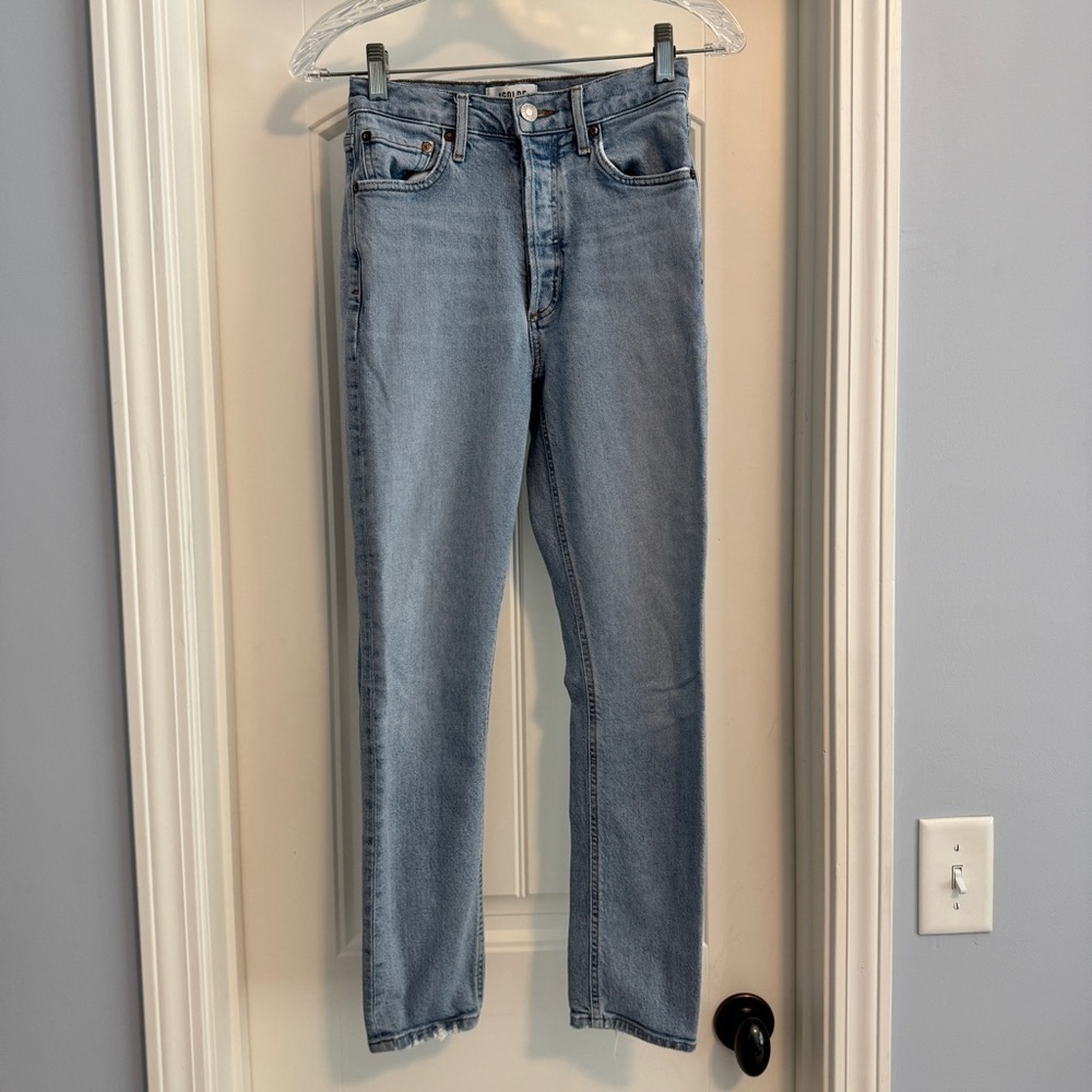 Agolde 24 Nico Button Fly Skinny Jeans High Waist